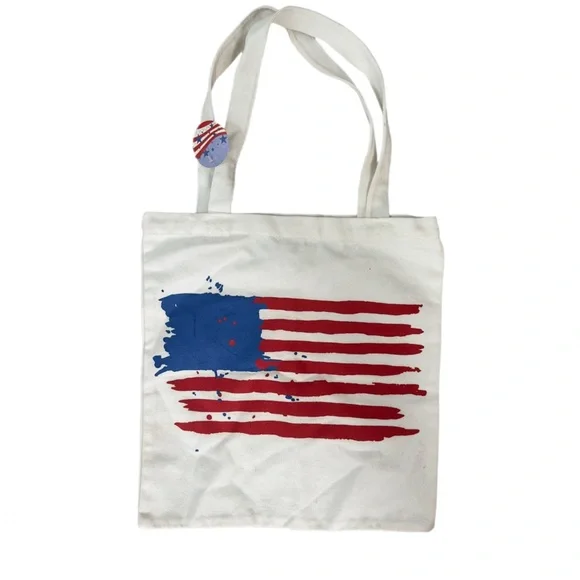 Patriotic Tote Bag with Flag Design‎
