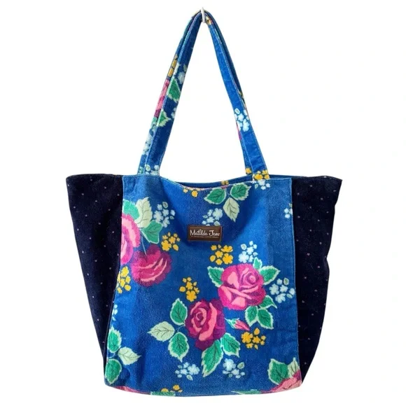 Matilda Jane Sweet Sunshine Blue Floral Towel Reusable Tote‎ Bag