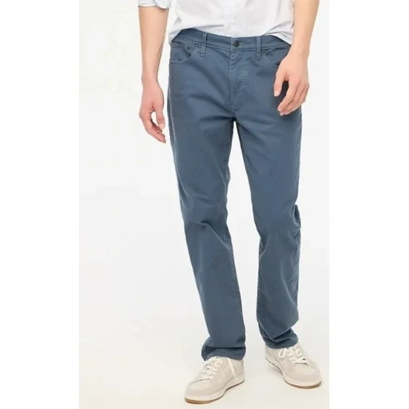 J Crew Flex Slim Garment Dyed Chinos Pants Mens 32x30 Blue Cotton Blend NWT $138