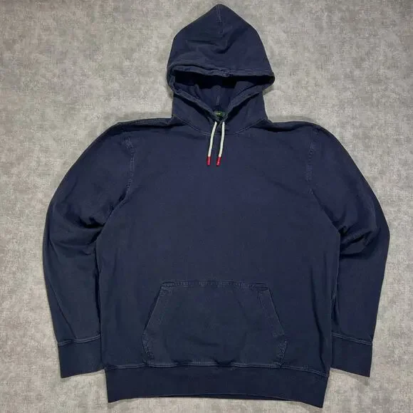 J.Crew Relaxed Premium Weight Hooded T Shirt Men's XL Navy Blue Cotton BE463