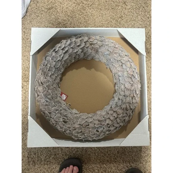 NWT Home Accents Holiday | Christmas Ashford Meadows Frosted Pinecone Wreath 22