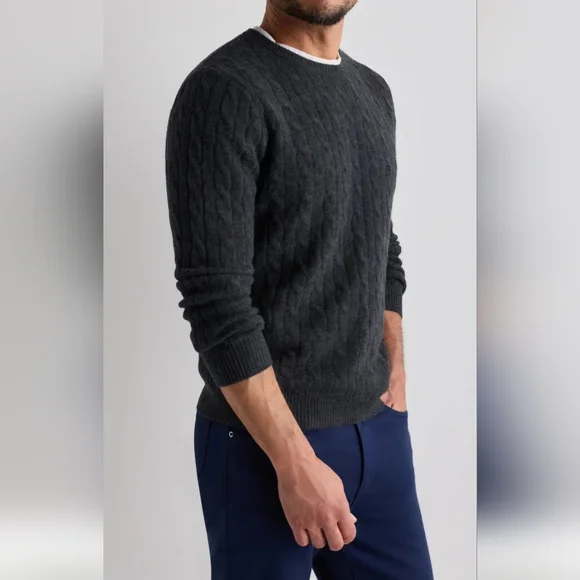 J. Crew Cable Knit Crewneck 100% Lambs Wool Sweater, Size Large, Style#78319