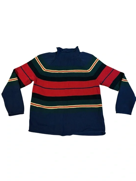J. Crew 1988 Rollneck™ sweater in cotton rugby stripe Size Large