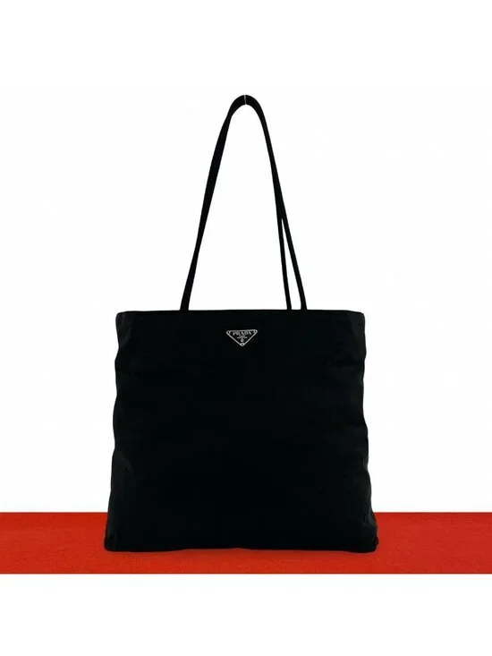 Prada Tessuto Nylon Tote Handbag Business Black
