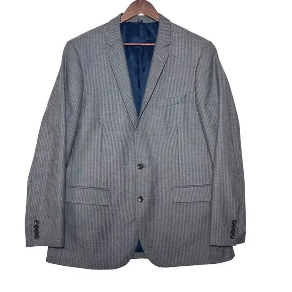 J.CREW Thompson 44L Wool Pinstripe A9554 2 Button‎ Blazer Jacket Sport Coat