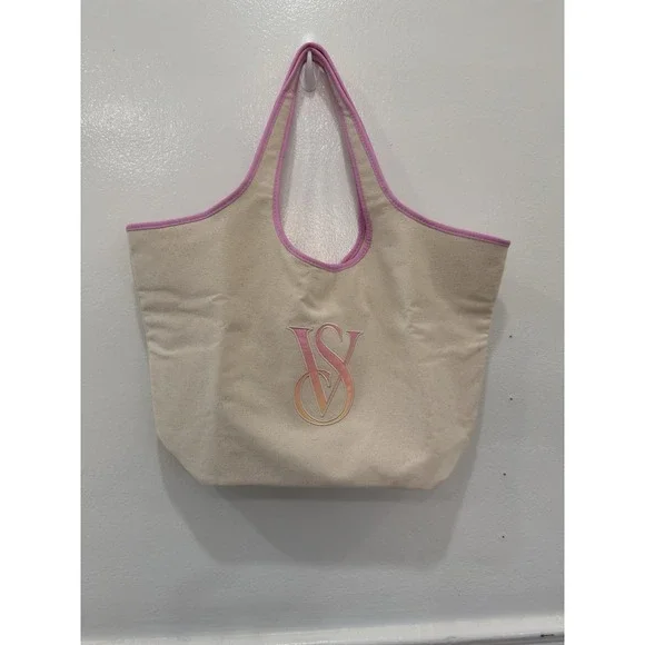 Victoria's Secret‎ Canvas Tote Bag,weekender Tote, Beach Bag Shoulder Bag