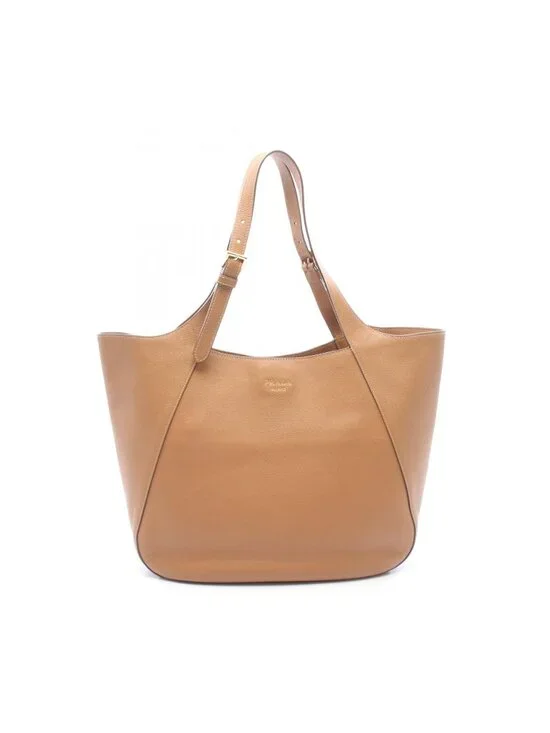 Prada Tote Bag Logo Camel Leather