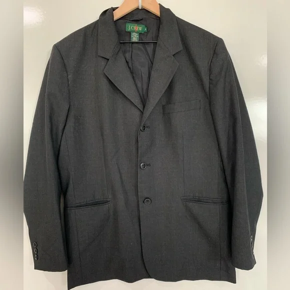 J.Crew Grey 100% Wool 3 Button Sport Blazer Men’s Size M Classic Prep like new