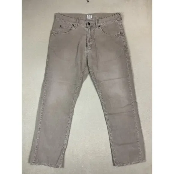 J. Crew Pants‎ Jeans 33x30 Brown Corduroy Straight Leg Regular Fit Mid Rise