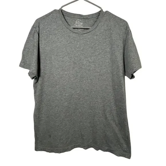 J.Crew Broken In Grey Heather Slub Cotton Men's Crewneck T-Shirt Size S Relaxed