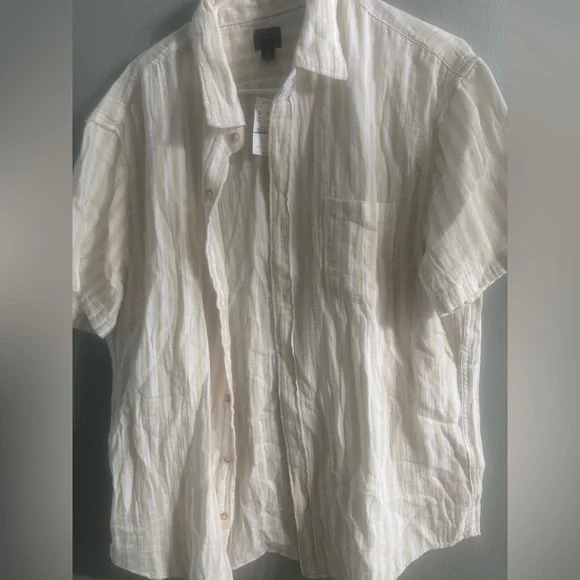 J. Crew Men's Beige Striped Button Down Shirt