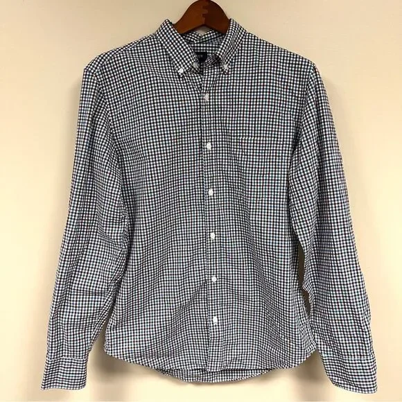 J crew plaid blue and button down   Size M