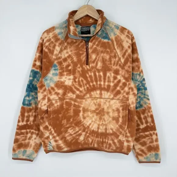 J. Crew Micro Fleece Half Zip Pullover Tie Dye Sweatshirt Jacket AT998 NWT