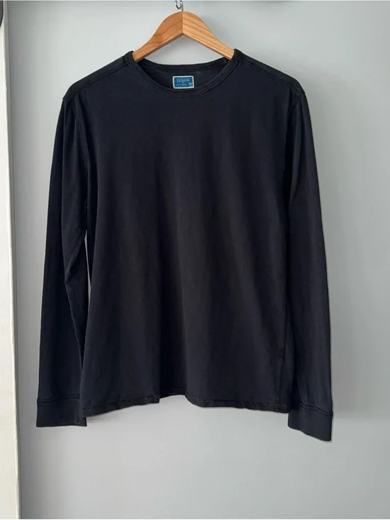 J. Crew Men’s Medium Black Long Sleeve Crew Neck Tee Basic Preppy Minimalist
