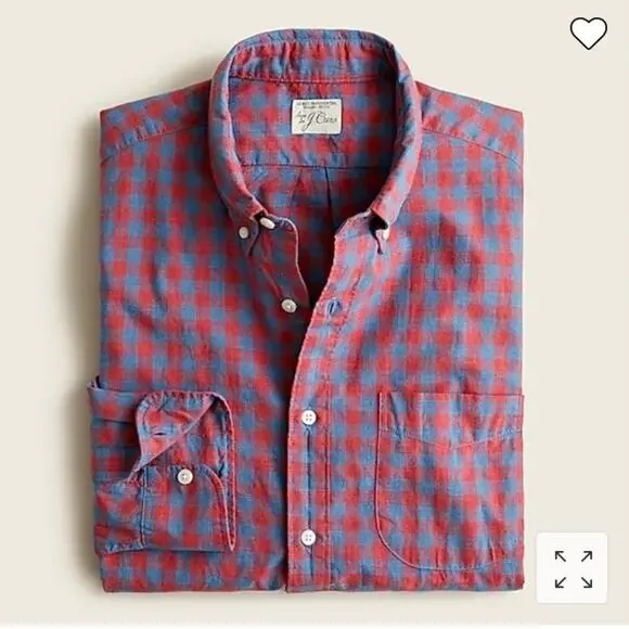J Crew Secret Wash organic cotton poplin shirt in heather in slim Men's Size M