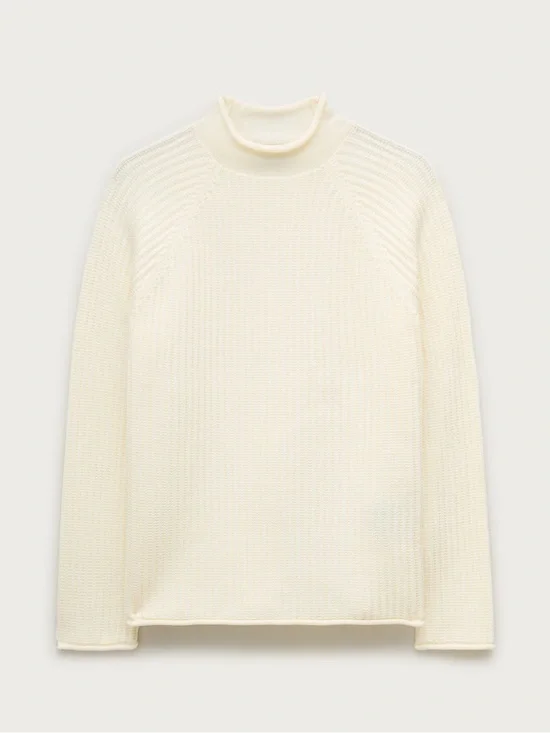 J. CREW Summer RollneckT™ ribbed sweater in Ivory Size M $118 CT575