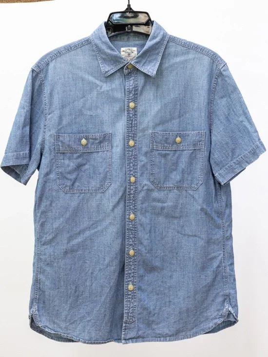J Crew Short Sleeve Chambray Shirt Small