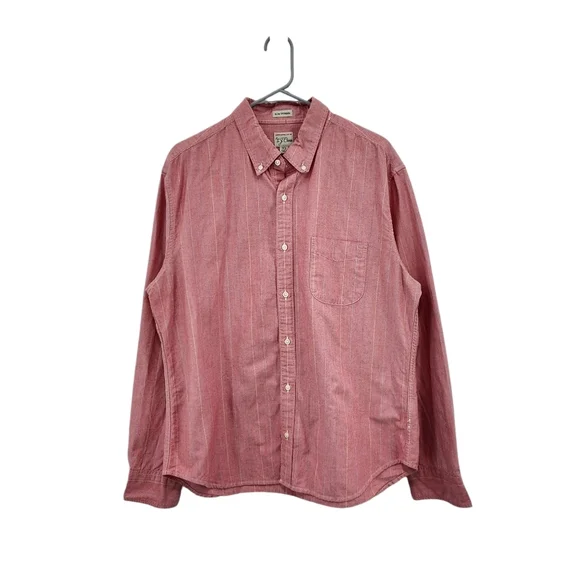 J. Crew Men's 100% Cotton Stripes Untucked Slim Pocket Shirt - XL