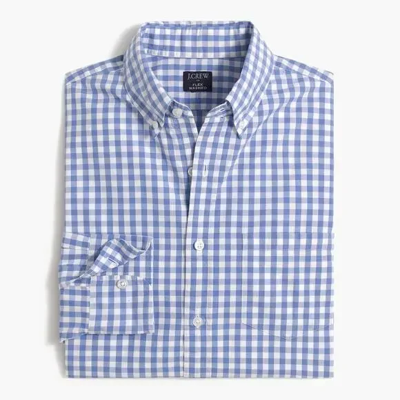 J. Crew | Preppy Gingham Blue/White Cotton Button Down Shirt Business Casual