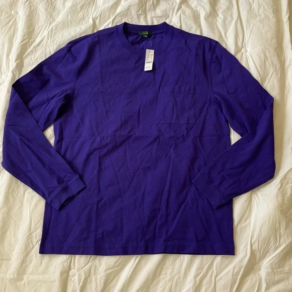 NWT J.Crew Men’s Relaxed Fit Long-Sleeve Cotton T-Shirt – Size M