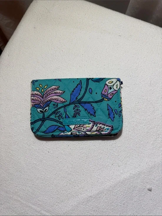 Vera Bradley Teal Floral Card Wallet