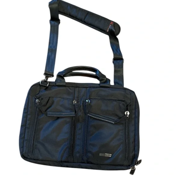Mobil It Black Laptop Bag Padded, Seatbelt loops Durable Fabric Like New…
