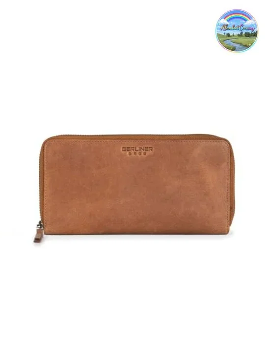 Genuine Buffalo Leather Zip Around Wallet RFID Blocking 13 Card Slots