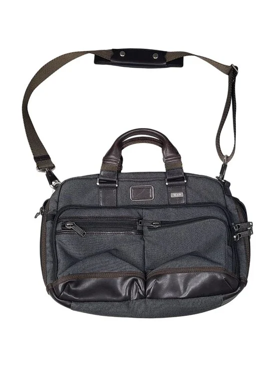 TUMI Alpha Bravo Men's Andersen Slim Commuter Brief Bag Grey