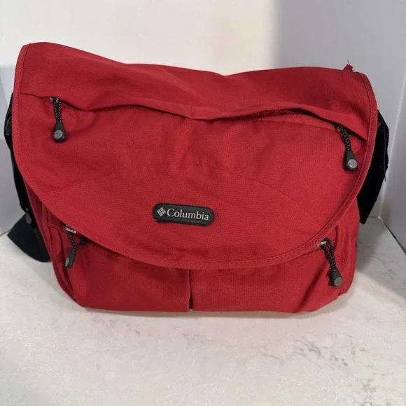 Columbia Red Diaper Bag With Changing Pad