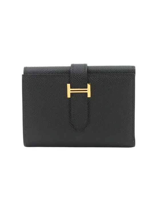Hermes Bearn Combine Trifold Wallet Epsom Black