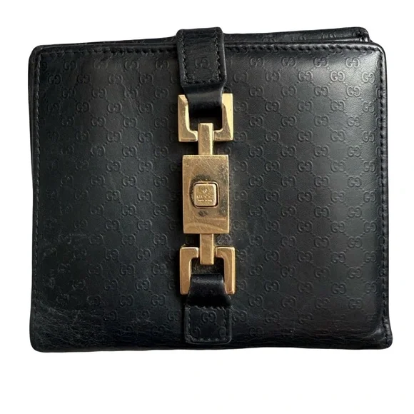 Gucci Jackie GG Bi-fold Compact Leather Wallet Vintage