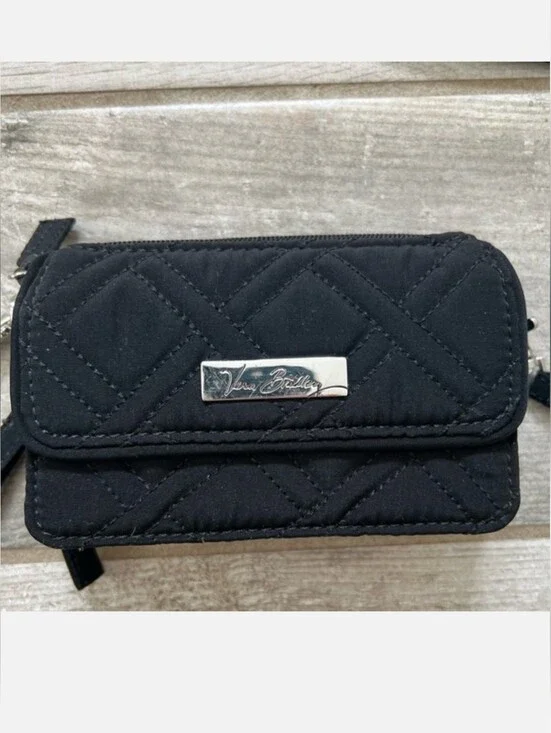 Vera Bradley Black Quilted Mini Crossbody Wallet