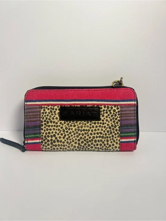 Ariat Serape Leopard Women’s Crossbody Wallet Wristlet Western Cowgirl Wallet