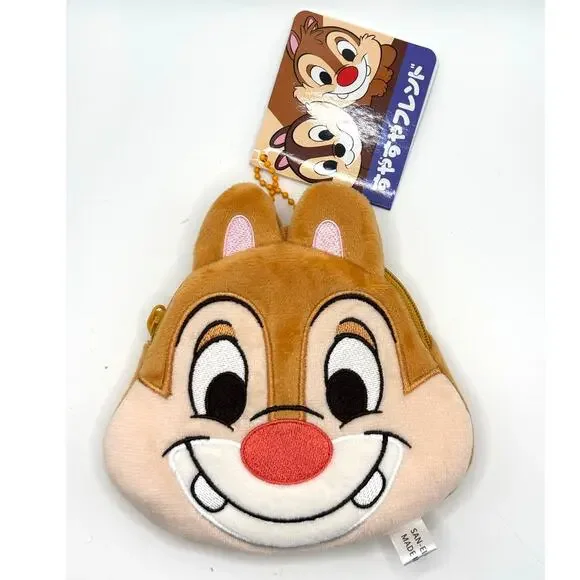 Cute Dale (of Chip & Dale) Chipmunk Plush Change/Coin Purse, Keychain - New