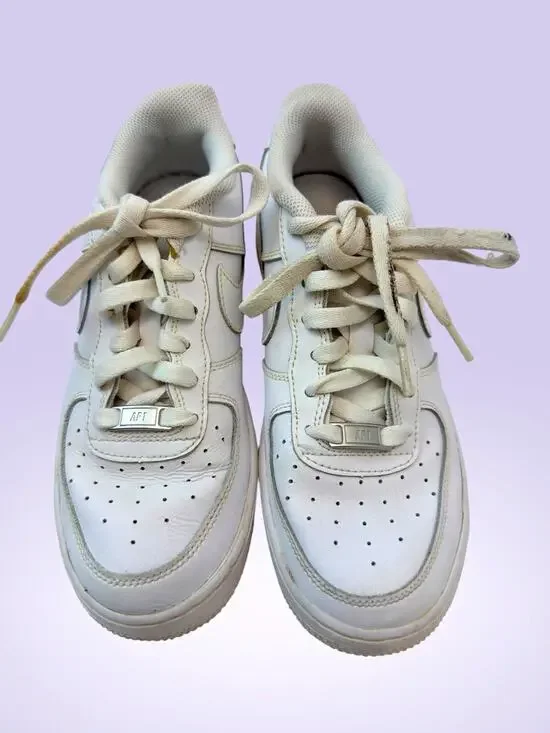 Nike Air Force 1 Kids Sneakers White Leather Low Top Lace Up US 7Y EU 40