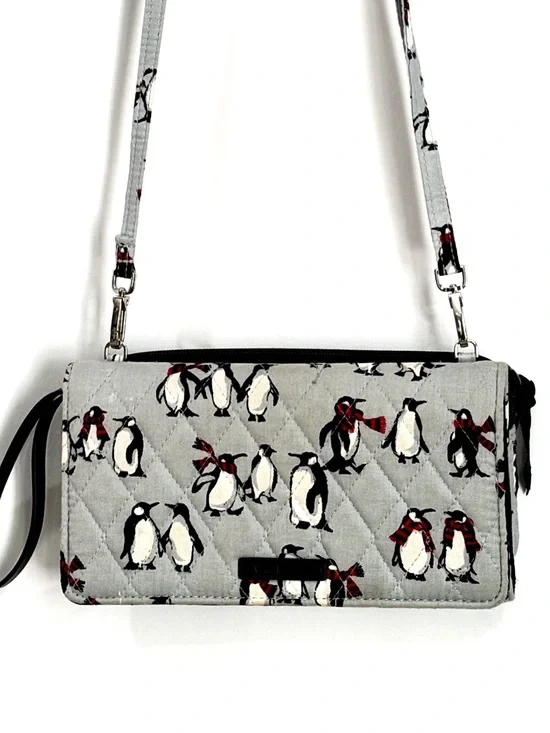 Vera Bradley Wallet Playful Penguins Crossbody Accordion Winter Wristlet