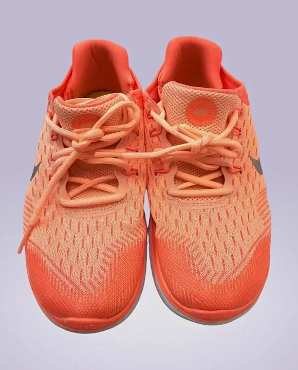 Nike Girls Athletic Sneaker US 6Y Orange Mesh Low Top Lace Up Logo