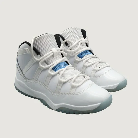Jordan 11 Retro Legend Blue Kids White Blue Basketball Sneakers 3Y 378039-104