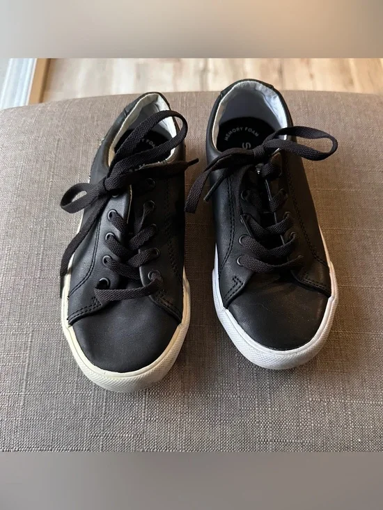 Sperry Black Leather-Style Kids Sneakers