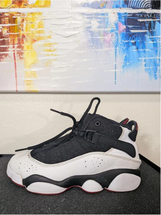 Jordan 6 Rings Shoes Youth Size 2Y White Mid Top Basketball Sneaker 323432-012
