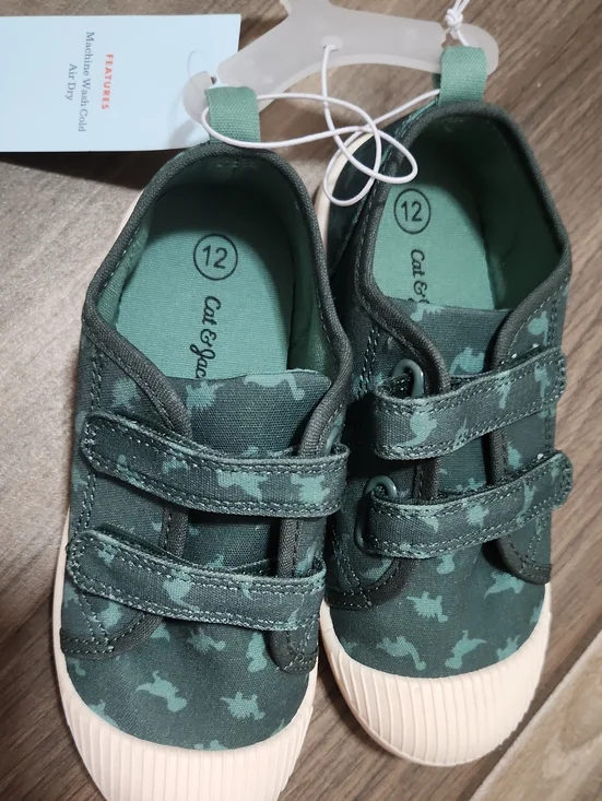 Cat & Jack Green Camo Slip-On Velcro Sneakers