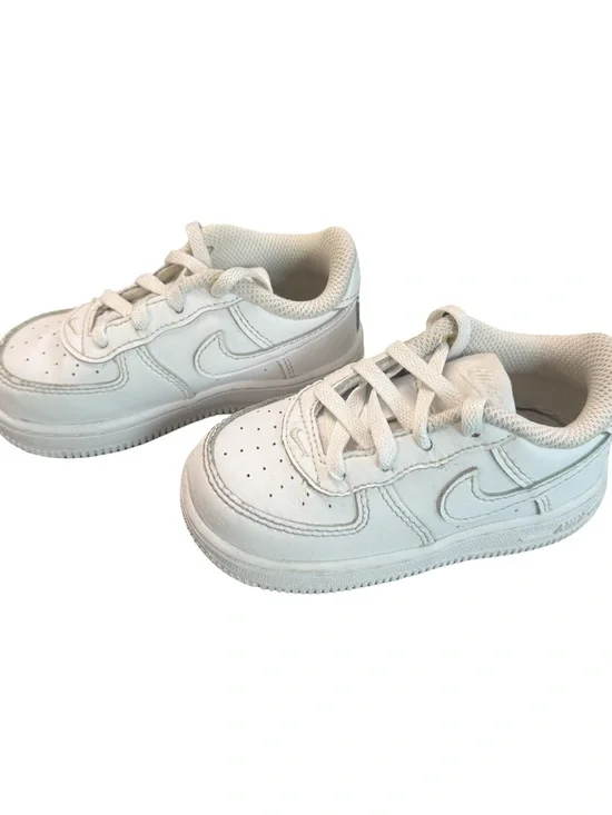 Nike Air Force 1 LE Triple White Leather Sneakers Toddler Kids Size 7C