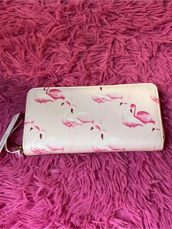 Pink Flamingo Print Zip Wallet - Women Bags