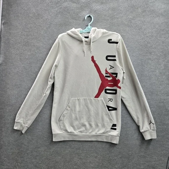 Jordan‎ Men Hoodie S White Graphic Print Big Logo Air Jumpman
