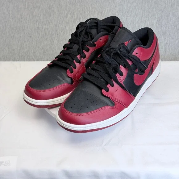 Air Jordan 1 Low Varsity Red Black White Mens Sneakers 553558-606 US 10.5