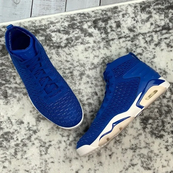 Jordan Men's Athletic High-Top Sneakers in Royal Blue and White