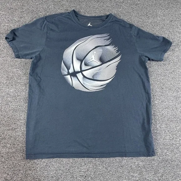 Jordan T-Shirt Mens XL Dri-FIT Graphic Basketball Black Short Sleeve EUC