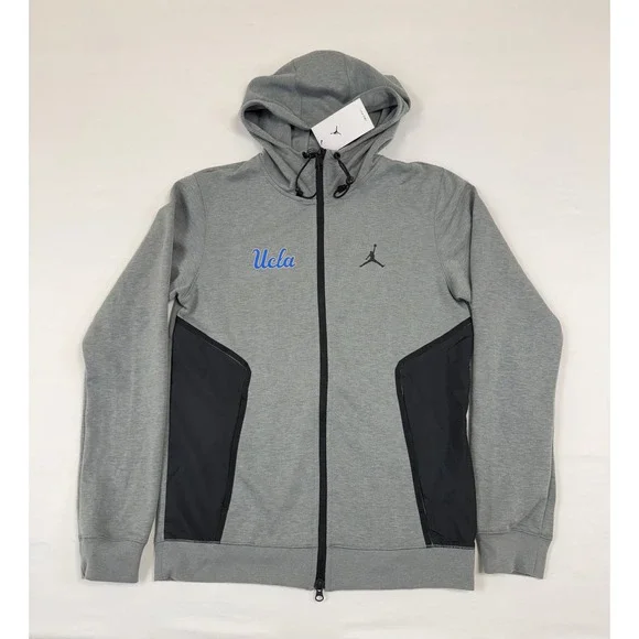 Jordan UCLA Basketball Full Zip Hoodie Men's S‎ Grey Dri-Fit Athletic Jacket NWT