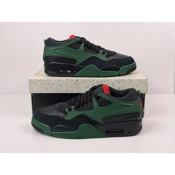 Nike Air Jordan 4 RM Sneakers Men's Size 9.5 Black/Gorge Green Red FQ7939-003‎