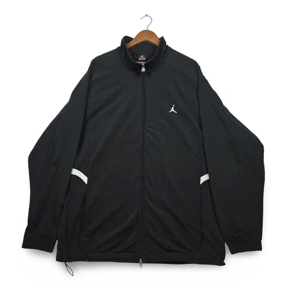 Jordan Brand Track Jacket Mens XXL Black Full Zip Jumpman Logo Athletic Gym Prep